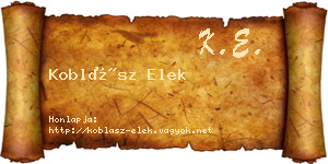 Koblász Elek névjegykártya