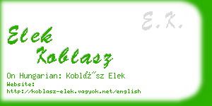 elek koblasz business card